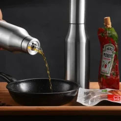 Auslaufsichere Ölflasche aus Edelstahl – Gewürzspender für die Küche