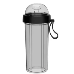 Auslaufsichere Reisewasserflasche – Trinkflasche mit zwei Strohhalmen