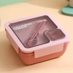 Auslaufsicheres Bento-Box-Set – Mikrowellengeeigneter Lebensmittelbehälter mit Geschirr