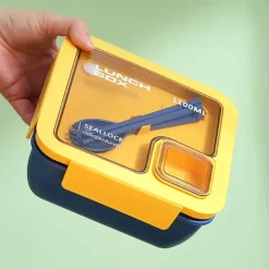 Auslaufsicheres Bento-Box-Set – Mikrowellengeeigneter Lebensmittelbehälter mit Geschirr