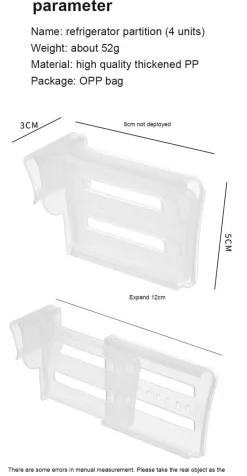Ausziehbare Kühlschrankregal-Organizer – 4-teiliges Trenner-Set für einfache Aufbewahrung