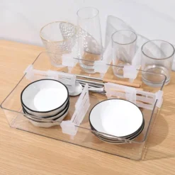 Ausziehbare Kühlschrankregal-Organizer – 4-teiliges Trenner-Set für einfache Aufbewahrung