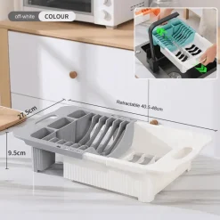 Ausziehbarer Geschirrständer – platzsparender Küchen-Organizer