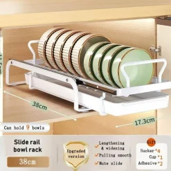 Ausziehbarer Geschirrständer – Aufbewahrungsorganizer für die Küche