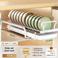 Ausziehbarer Geschirrständer – Aufbewahrungsorganizer für die Küche