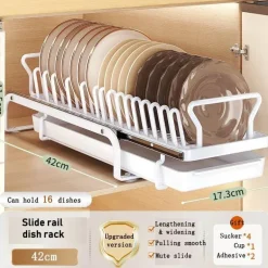 Ausziehbarer Geschirrständer – Aufbewahrungsorganizer für die Küche