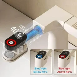 Ausziehbarer Wasserfilter LED-Temperaturregler-Wasserhahn