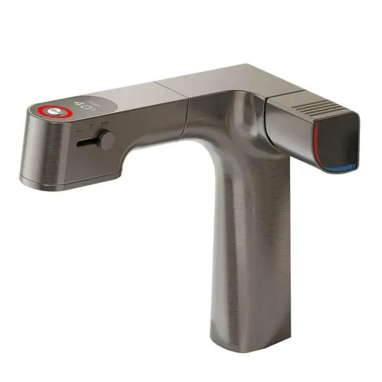 Ausziehbarer Wasserfilter LED-Temperaturregler-Wasserhahn