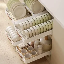 Ausziehbares Küchen-Organizer-Tablett aus Edelstahl