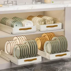 Ausziehbares Küchen-Organizer-Tablett aus Edelstahl