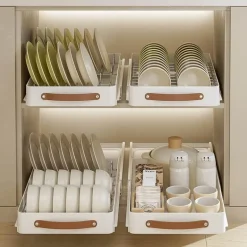 Ausziehbares Küchen-Organizer-Tablett aus Edelstahl