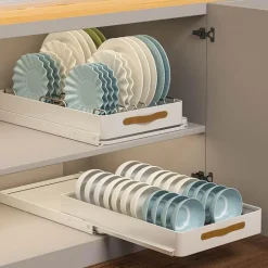 Ausziehbares Küchen-Organizer-Tablett aus Edelstahl