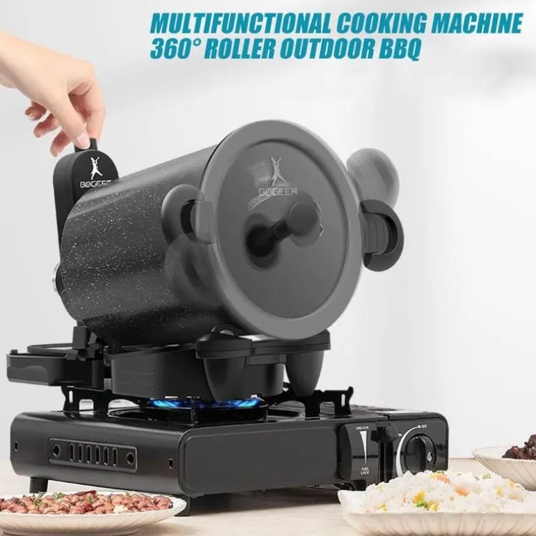 Automatisch drehbarer 360-Grad-Grill - Kochwerkzeug für den Außenbereich