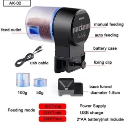 Automatischer Futterspender für Aquarienfische – Timer-aktiviertes Gerät