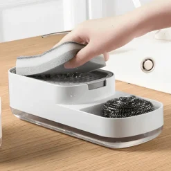 Automatischer Seifenspender mit Schwammablage - Küchenutensilien