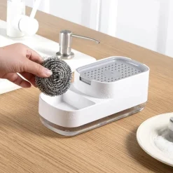 Automatischer Seifenspender mit Schwammablage - Küchenutensilien