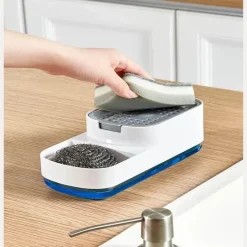 Automatischer Seifenspender mit Schwammablage - Küchenutensilien