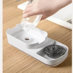 Automatischer Seifenspender mit Schwammablage - Küchenutensilien