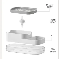 Automatischer Seifenspender mit Schwammablage - Küchenutensilien