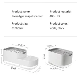 Automatischer Seifenspender mit Schwammablage - Küchenutensilien
