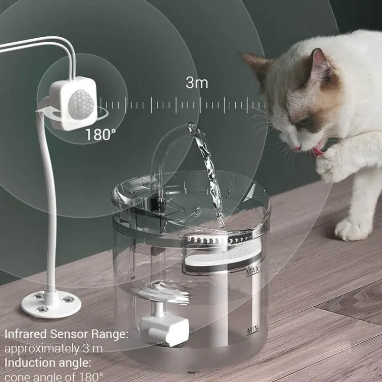 Automatischer Wasserbrunnen für Haustiere – Sensoraktivierter Spender für Katzen und Hunde