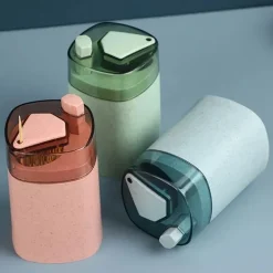 Automatischer Zahnstocherspender – Umweltfreundliche Aufbewahrung aus Weizenstroh für eine bequeme Nutzung