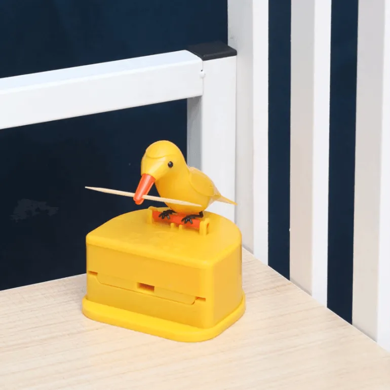 Automatischer Zahnstocherhalter – süßes kleines Vogel-Design