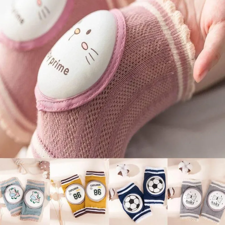 Baby-Knieschoner aus Baumwolle – Anti-Rutsch-Krabbelschutz für Babys