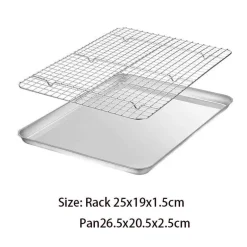 Backblech aus Edelstahl mit herausnehmbarem Kühlgitter – vielseitiges Backgeschirr-Set
