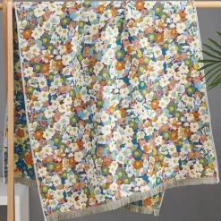 Badetuch aus Baumwolle mit Blumenmuster – Handtuch mit Country-Blumen-Design