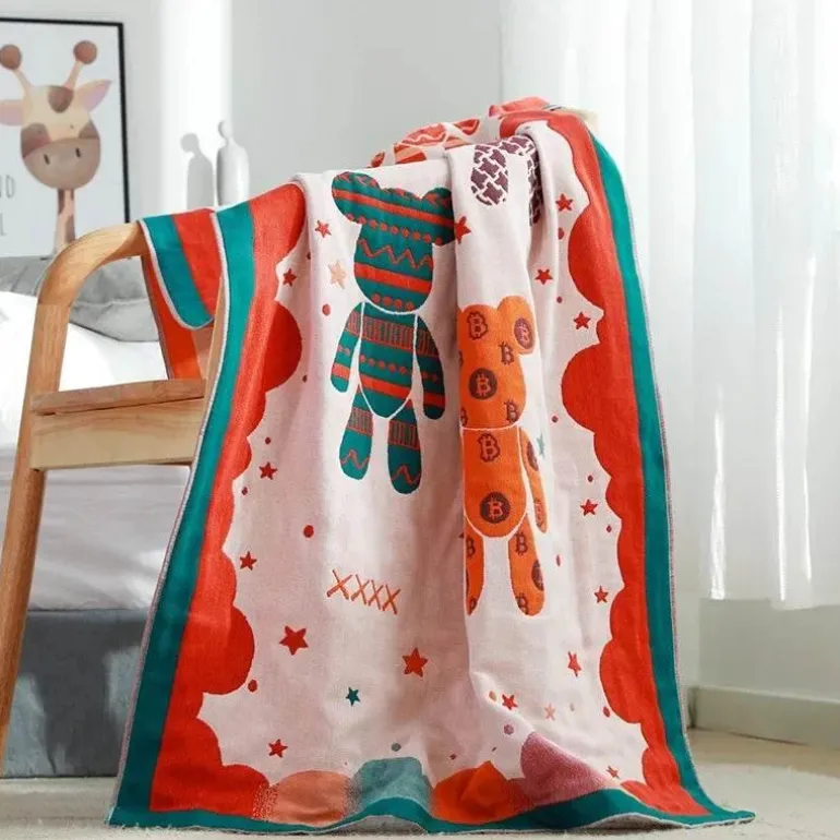 Badetuch mit Boho-Blumenmuster – groß, schnelltrocknend, Baumwolle, 80 x 160 cm