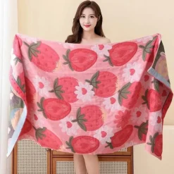 Badetuch „Nordic Flower“ – weiches, saugfähiges Baumwollgaze-Handtuch