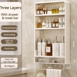 Badezimmerregal ohne Lochen – Unverzichtbarer Aufbewahrungs-Organizer