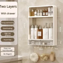 Badezimmerregal ohne Lochen – Unverzichtbarer Aufbewahrungs-Organizer