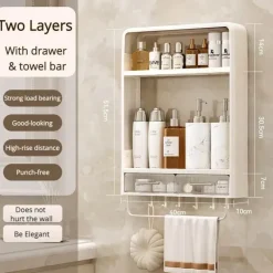 Badezimmerregal ohne Lochen – Unverzichtbarer Aufbewahrungs-Organizer