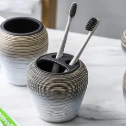 Bali Ceramic Bathroom Set - Elegant Home Decor Accessory