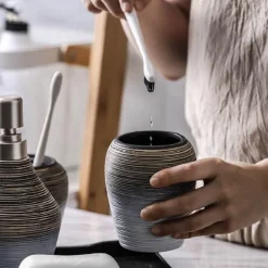 Bali Ceramic Bathroom Set - Elegant Home Decor Accessory