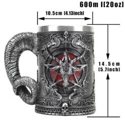 Baphomet Bierkrug aus Edelstahl – Einzigartiges Bardekor