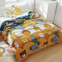 Baumwoll-Überwurfdecke mit Cartoon-Löwe ​​für Bett und Sofa