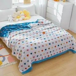 Baumwoll-Überwurfdecke mit Cartoon-Löwe ​​für Bett und Sofa