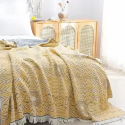 Baumwollgazedecke - Weiches Boho-Dekor für Bett und Sofa