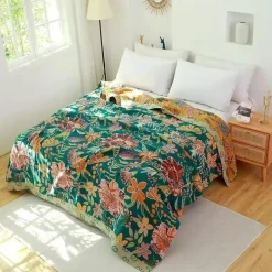 Baumwollgazedecke - Weiches Boho-Dekor für Bett und Sofa