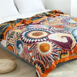 Baumwollgazedecke - Weiches Boho-Dekor für Bett und Sofa