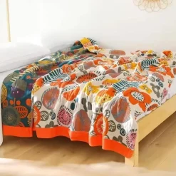 Baumwollgazedecke - Weiches Boho-Dekor für Bett und Sofa