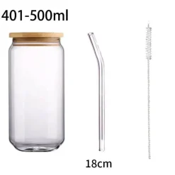 Becher aus Borosilikatglas mit Bambusdeckel – umweltfreundliches Trinkgeschirr