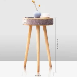 Beistelltisch mit Bluetooth-Lautsprecher – Elegantes Holzdesign mit kabellosem Laden