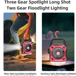 Beleuchteter Outdoor-Ventilator – Vielseitige Kühlausrüstung für Abenteuer und Camping