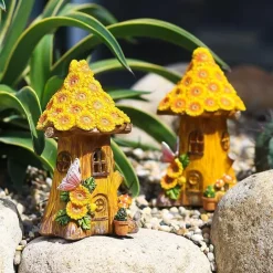 Beleuchtetes Sonnenblumen-Baumhaus – beleuchtete Gartendekoration