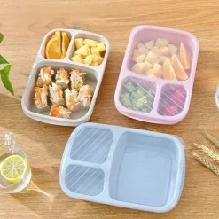 Bento-Box-Set für Kinder aus Weizenstroh mit Lunchtasche