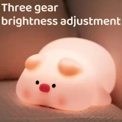 Berührungssensor Silikon LED Lampe Süßes kleines Schweinchen
